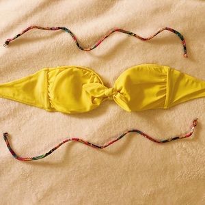 Victoria’s Secret Yellow Strapless Bikini Top✨